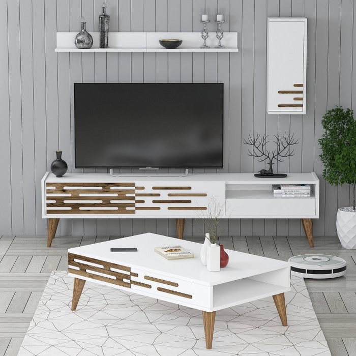 Hanah Home Valensiya - Conjunto de muebles de salón Blanco